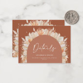 Mittelmoderne bohemianische Terrakotta Hochzeitsde Mitteilungskarte (Vorderseite/Rückseite Beispiel)