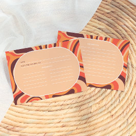 Mittelmoderne orangefarbene Retro-Arch-Rezeptionsk Einladung