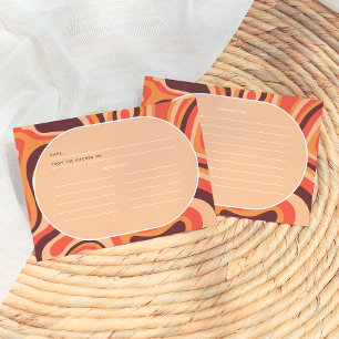 Mittelmoderne orangefarbene Retro-Arch-Rezeptionsk Einladung