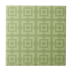 Mittelmoderne Quadrate Muster Chartreuse Grün Fliese