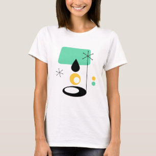 mittelmodernes Lampendesign blau Gold T-Shirt