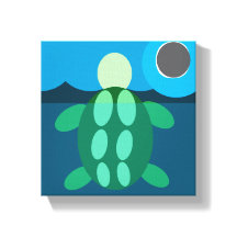Mittelnacht-Schwimmschildkröte auf Leinwand