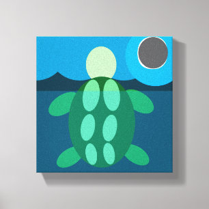 Mittelnacht-Schwimmschildkröte auf Leinwand