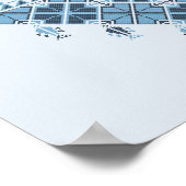 Mittelost-Arabische Moderne Niedlich Blue Tatreez Poster (Ecke)