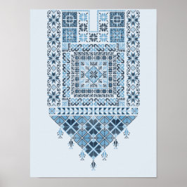 Mittelost-Arabische Moderne Niedlich Blue Tatreez Poster