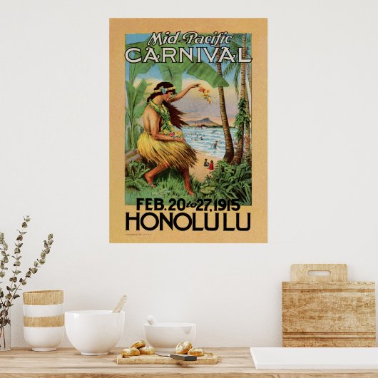 Mittelpazifischer Karneval - Honolulu - 1915 Poster (Küche)
