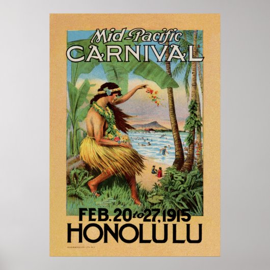 Mittelpazifischer Karneval - Honolulu - 1915 Poster (Vorne)