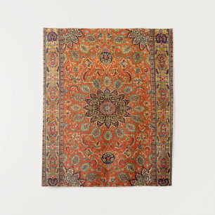 Mittelpersisch Qum Orange Yellow Green  Wandteppich