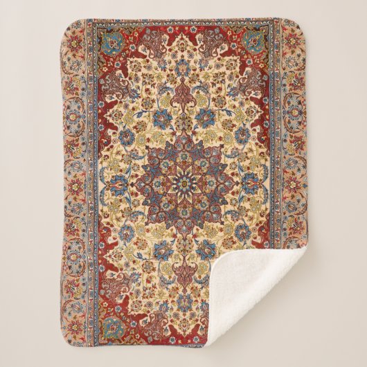 Mittelpersisches Blau symmetrische Sterne  Sherpadecke (Vorderseite)