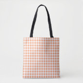 Mittelpfirsich und Weißer Gingham-Karo Tasche (Vorderseite)