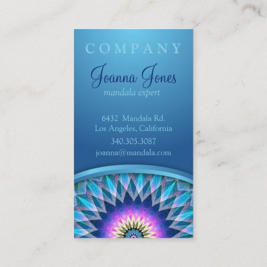 Mittelpunkt-Mandala Visitenkarte (Rückseite)