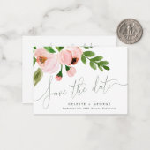 Mittelrosa Hochzeit Save the Date Mitteilungskarte (Vorderseite/Rückseite Beispiel)