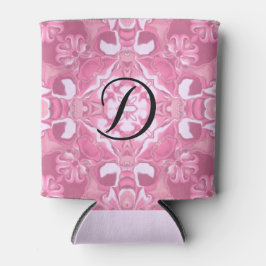Mittelrosa Kaleidoskop Muster #2 Monogramm Dosenkühler