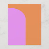 Mittelrosa und orange Retro Geometrische Hochzeit (Rückseite)