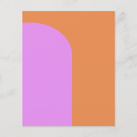 Mittelrosa und orange Retro Geometrische Hochzeit (Rückseite)