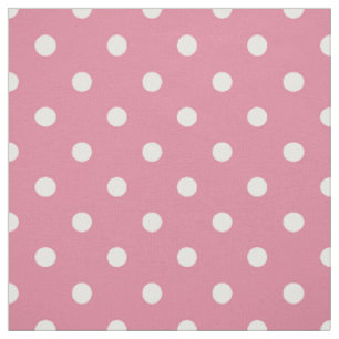 Mittelrosa weiße Polka-Punkte Stoff