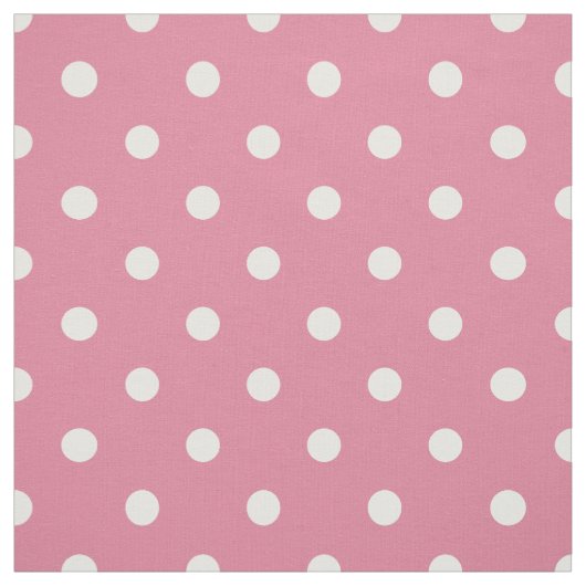 Mittelrosa weiße Polka-Punkte Stoff (Muster)