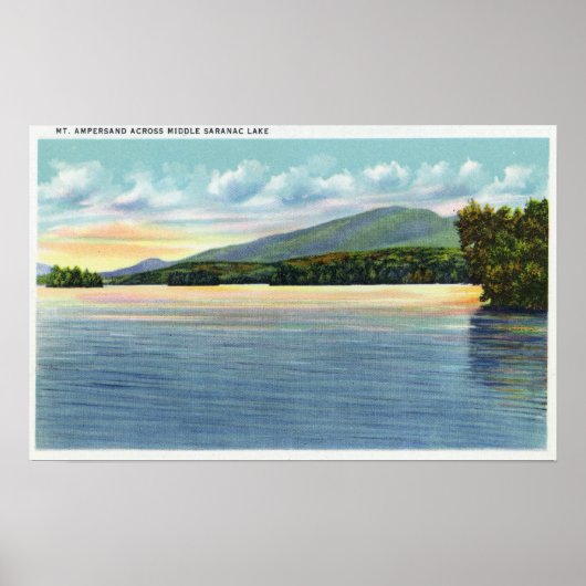 Mittelsaranac Seeblick Berg Ampersand Poster (Vorne)