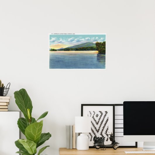 Mittelsaranac Seeblick Berg Ampersand Poster (Heimbüro)