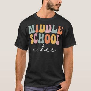 Mittelschule Vibes Retro Groovy Vintag erster Tag T-Shirt