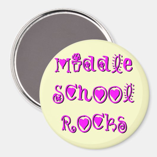 Mittelschulgestein - Herz-Blume Magnet (Vorderseite/Rückseite)