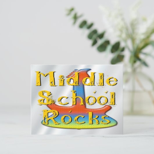 Mittelschulgesteine - Gitarre Postkarte (Stehend Vorderseite)