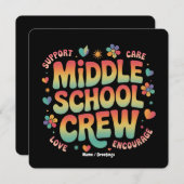 Mittelschulische Crew Vintag Lehrerin Geschenk Einladung (Vorne/Hinten)