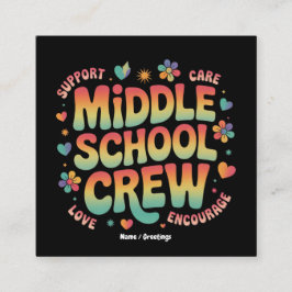Mittelschulische Crew Vintag Lehrerin Geschenk Quadratische Visitenkarte