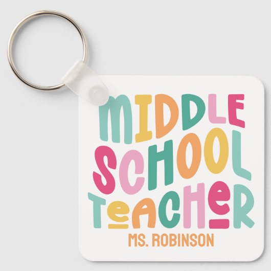 Mittelschullehrer | Benutzerdefiniertes farbiges R Schlüsselanhänger (Vorderseite)