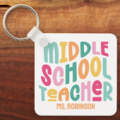 Mittelschullehrer | Benutzerdefiniertes farbiges R Schlüsselanhänger (Vorderseite)