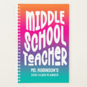 Mittelschullehrer Colorful Ombre Class Planer (Vorderseite)