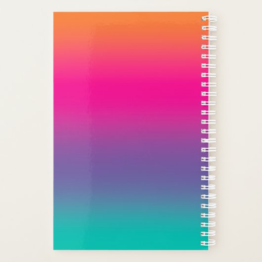Mittelschullehrer Colorful Ombre Class Planer (Rückseite)