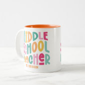 Mittelschullehrer | Farbenfrohe Retro Zweifarbige Tasse (Vorderseite Links)
