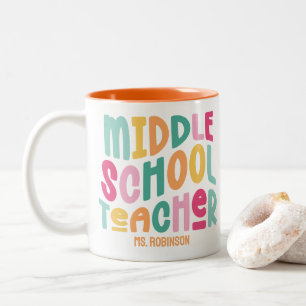 Mittelschullehrer   Farbenfrohe Retro Zweifarbige Tasse