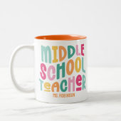 Mittelschullehrer | Farbenfrohe Retro Zweifarbige Tasse (Links)