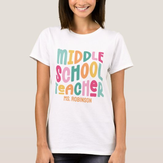 Mittelschullehrer | Farbliche Retro-Custom T-Shirt (Vorderseite)