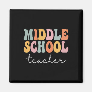 Mittelschullehrer Retro Groovy Happy First Day Magnet