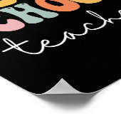 Mittelschullehrer Retro Groovy Happy First Day Poster (Ecke)