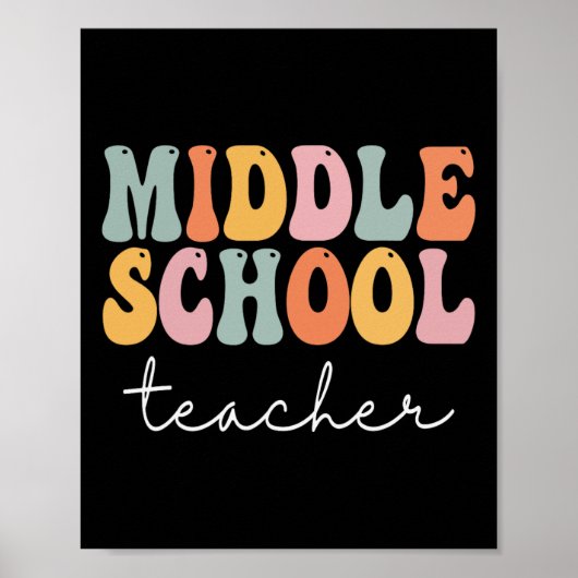 Mittelschullehrer Retro Groovy Happy First Day Poster (Vorne)