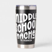 MittelschullehrerInnen - Design des weißen Textes Thermobecher (Vorderseite)