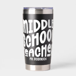 MittelschullehrerInnen - Design des weißen Textes Thermobecher