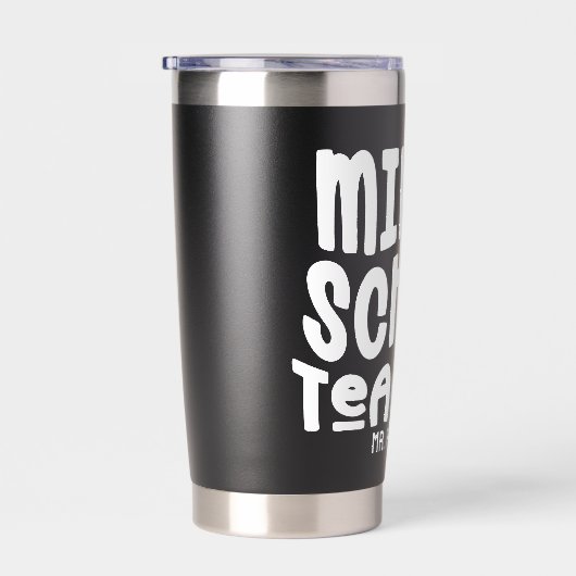 MittelschullehrerInnen - Design des weißen Textes Thermobecher (Rechts)