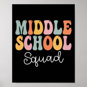 Mittelschulplatz Retro Groovy Vintag erster Tag Poster