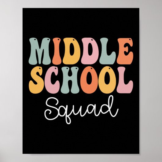 Mittelschulplatz Retro Groovy Vintag erster Tag Poster (Vorne)