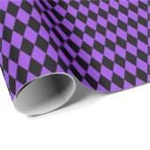 Mittelschwarz und Lila Harlequin Wrapping Paper Geschenkpapier (Rolleneckpunkt)