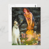 Mittelsommer Eve - Borzoi Postkarte (Vorne/Hinten)