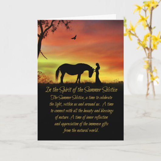 Mittelsommer Eve Litha Summer Solstice Karte (Gelbe Blume)