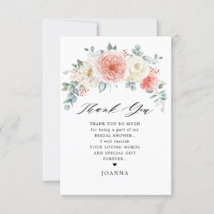 Mittelsommer Pfirsichpastete Rosa Brautparty Dankeskarte