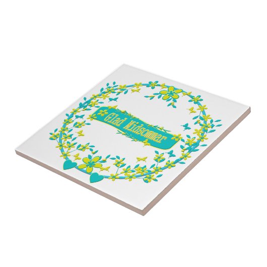 Mittelsommer-Symbol Fliese (Seite)