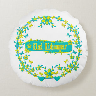 Mittelsommer-Symbol Rundes Kissen